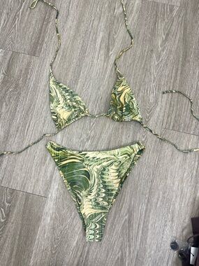 Green SKATIE Triangle Bikini Set